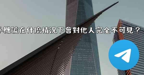 <b>Telegram攻略，我的手機號在什麼情況下會對他人完全不可見？</b>