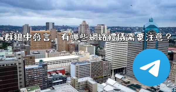 在大型Telegram群組中發言，有哪些網絡禮儀需要注意？