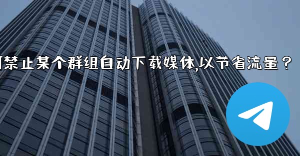 Telegram如何禁止某個群組自動下載媒體，以節省流量？_telegram如何禁止某个群组自动下载媒体,以节省流量？
