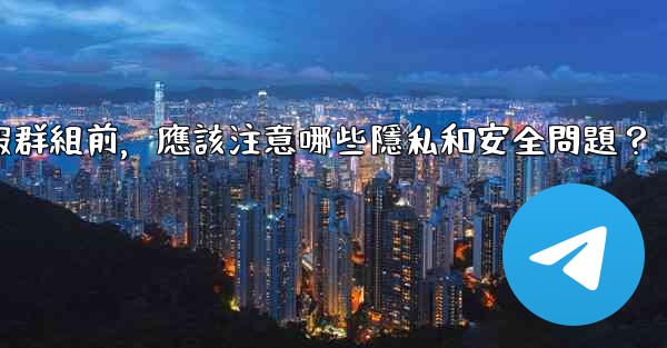 加入一個陌生電報群組前，應該注意哪些隱私和安全問題？