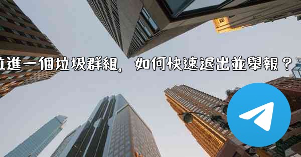 電報我被拉進一個垃圾群組，如何快速退出並舉報？