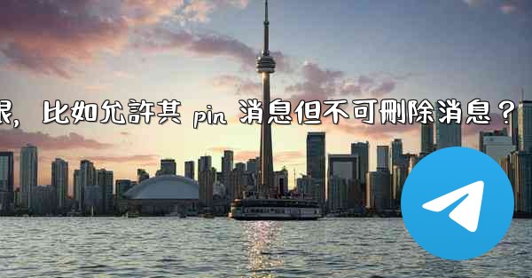 如何設置電報管理員權限，比如允許其 pin 消息但不可刪除消息？