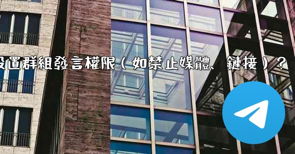 電報如何設置群組發言權限（如禁止媒體、鏈接）？