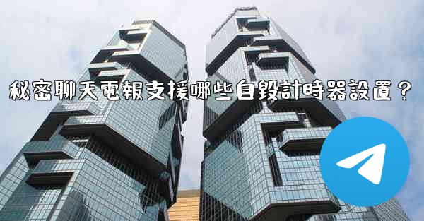 秘密聊天電報支援哪些自毀計時器設置？